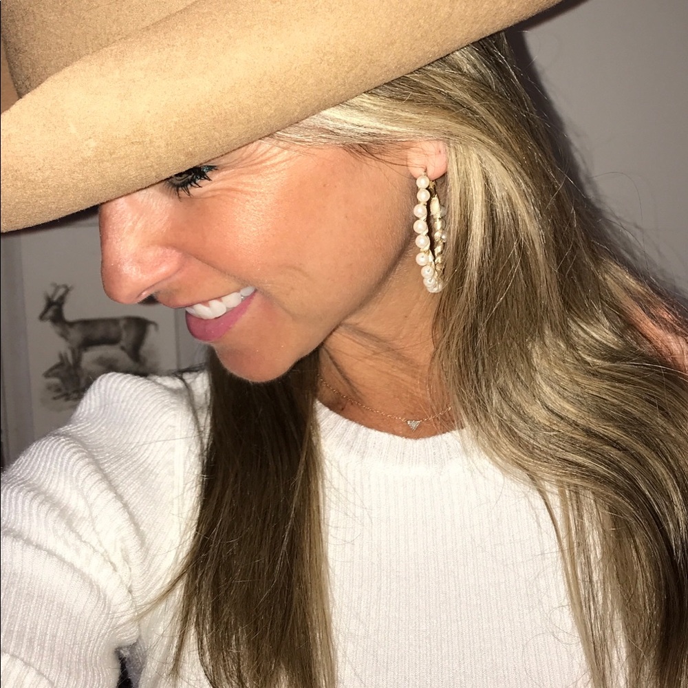 Pearl Hoops - image 1